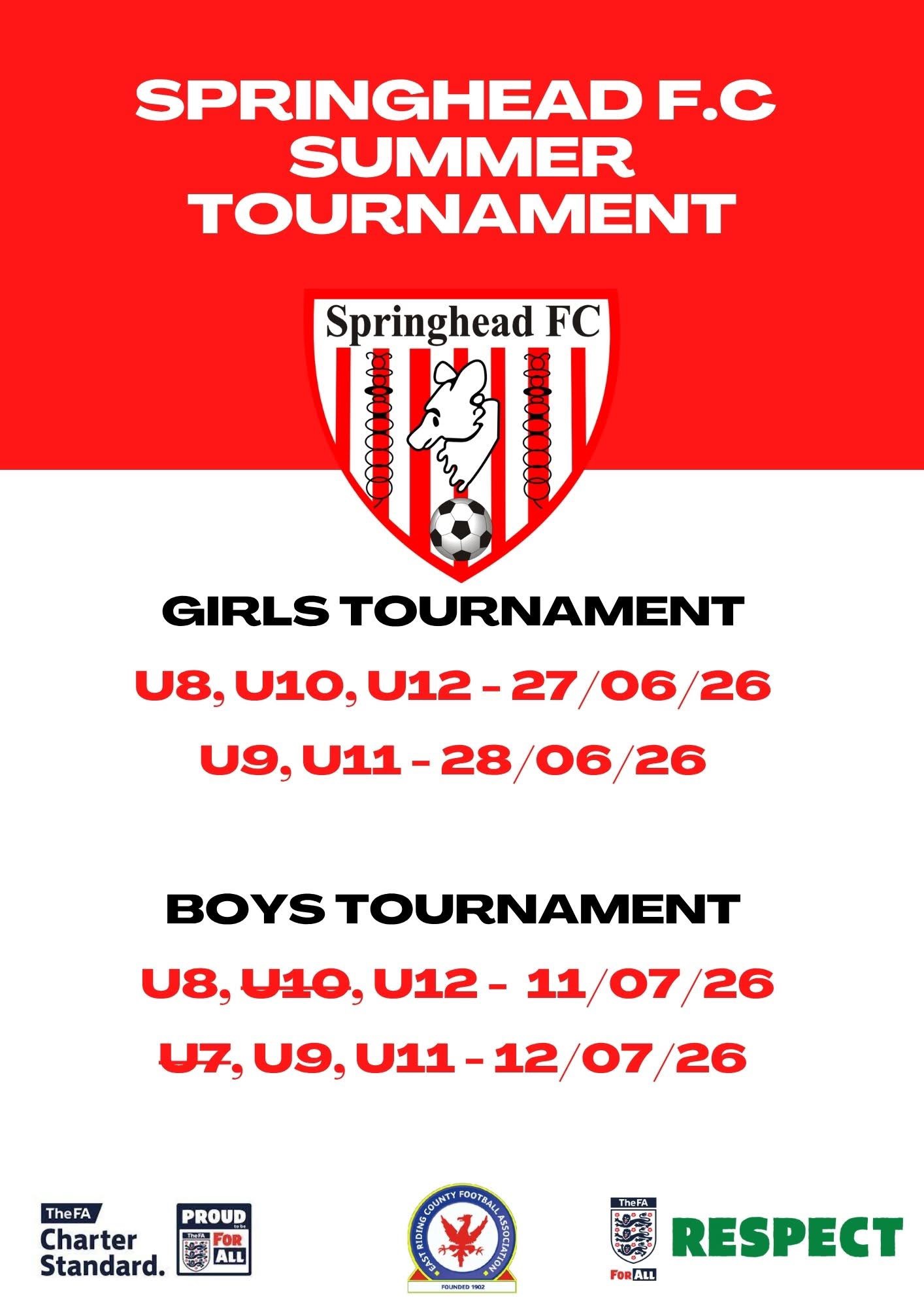Springhead Fc Springhead FC Summer Tournament 2026 — Girls (27-28 June) | Junior ...